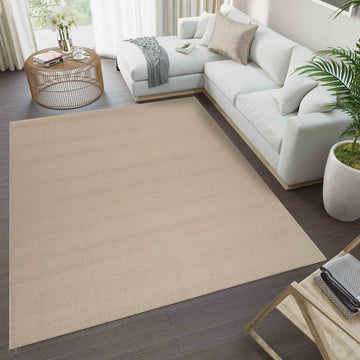 Simple Plain SIM00 Light Beige Flatweave Rug-Desire Rugs-Rug Love - The Most Loved Rug Store